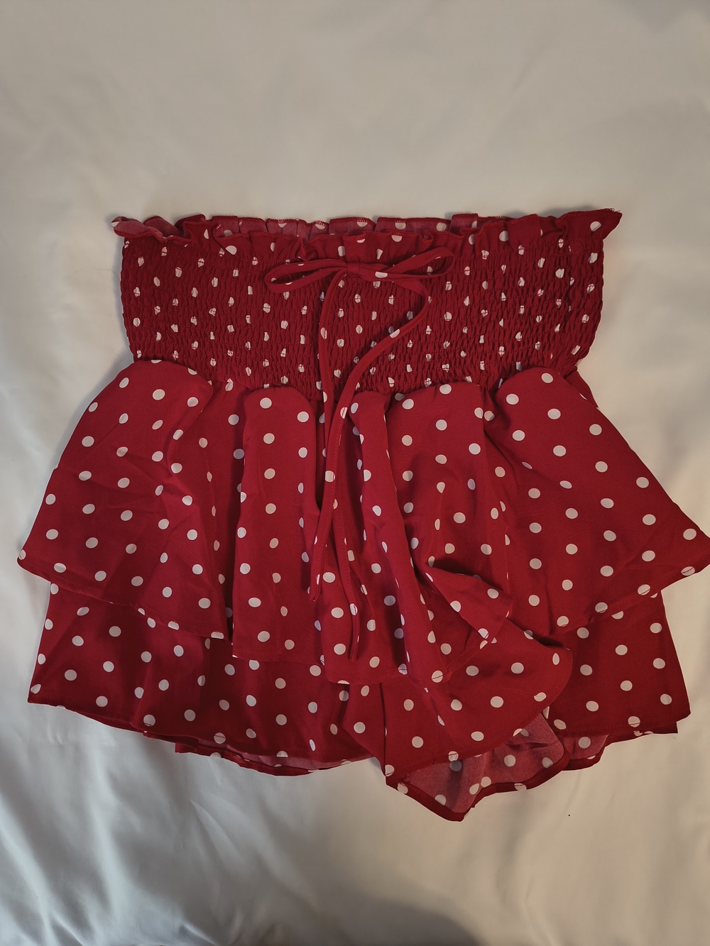 Red Polka Dot Ruffle Shorts